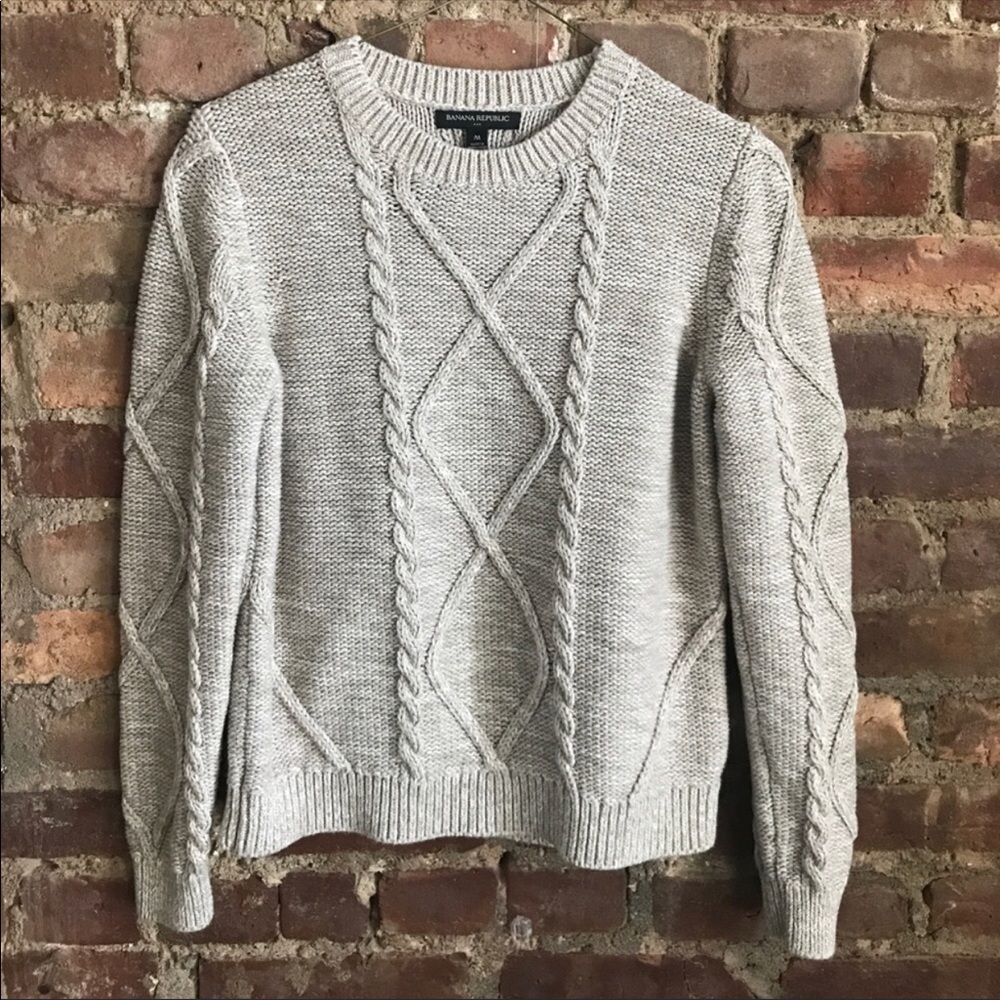 EUC Banana Republic Cable Knit Beige Sweater